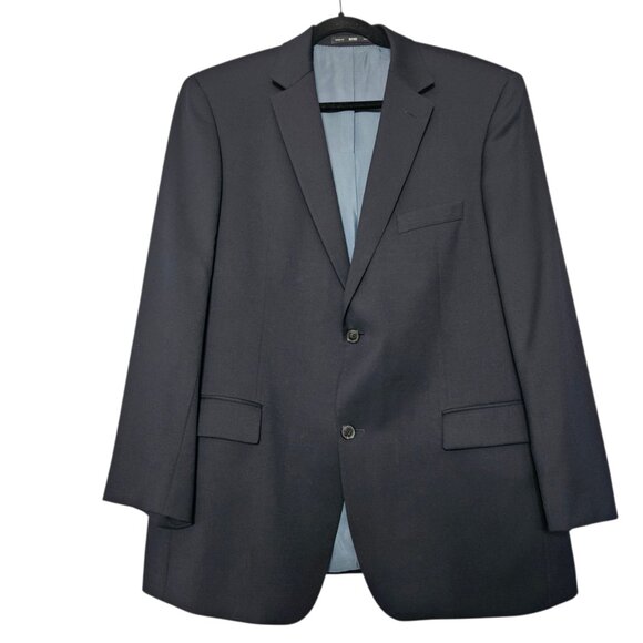 HUGO BOSS Pasolini Movie US Mens Blazer SZ 44R Navy 100% Virgin Wool Coat Preppy - Picture 2 of 16